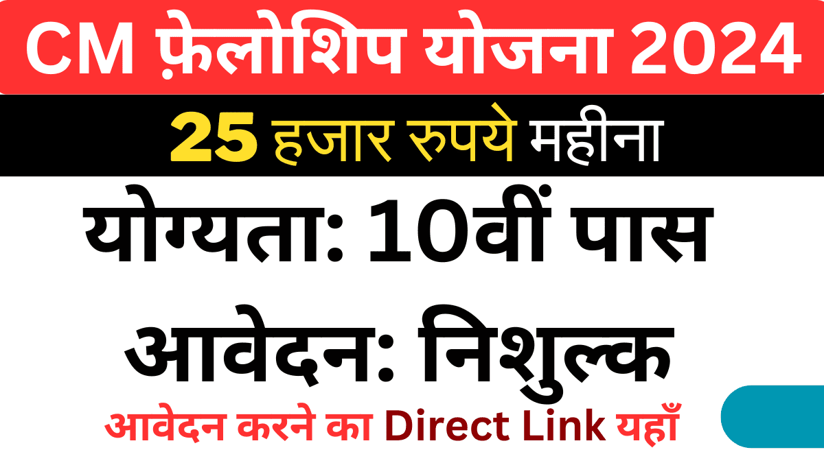 Mukhyamantri Fellowship yojana rajasthan: 25 हजार महीना 10th,12th और ग्रेजुएट पास को मिलेंगे