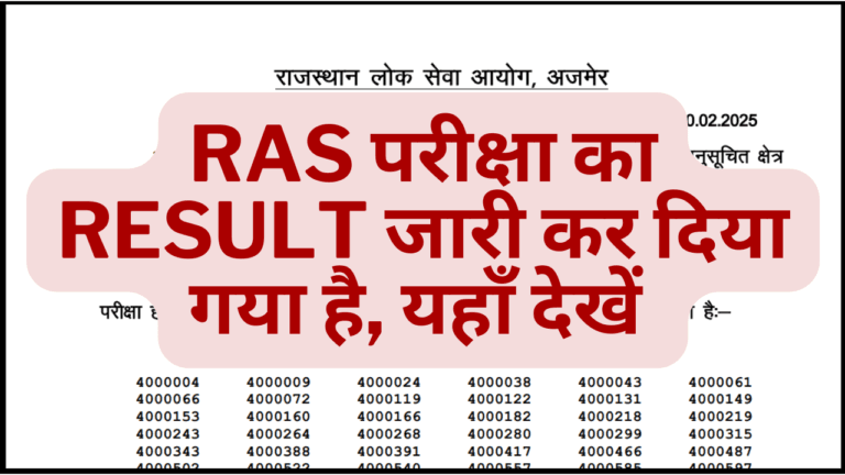 RAS Pre 2024 Result Released